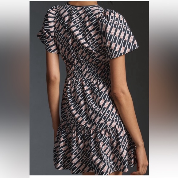NWT Anthropologie Somerset Mini Dress Size Small  Petite Chain Link Pattern - Picture 3 of 15